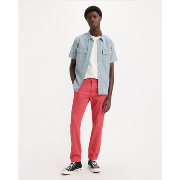 Levis XX Chino Standard Fit Taper Leg Pants Mens Size 32x32 Twill Coral NEW!!!!! - Picture 2 of 10